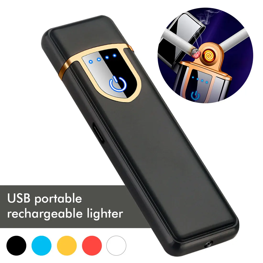 Электрическая зажигалка для сигарет зарядка через USB сенсорный переключатель