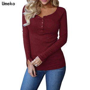 Свитер женский Трикотажный Хлопковый, с V-образным вырезом и длинным рукавом