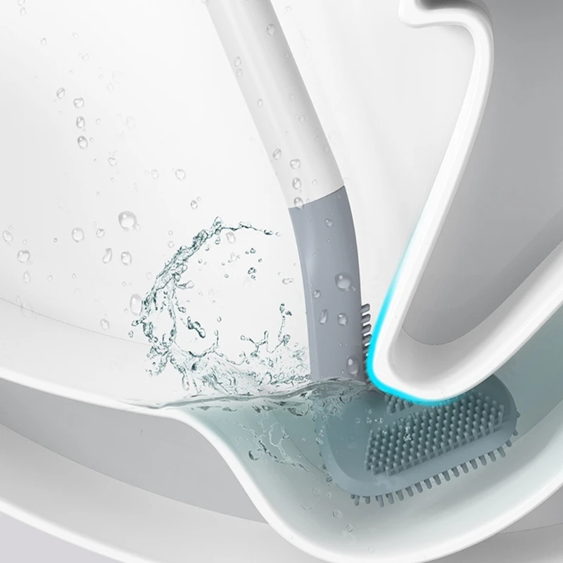 

QXNA Household Bathroom Golf Toilet Brush Wall Mounted Cleaning Brush Bendable Brush Head for Deep Cleaning Floor Tub Tile