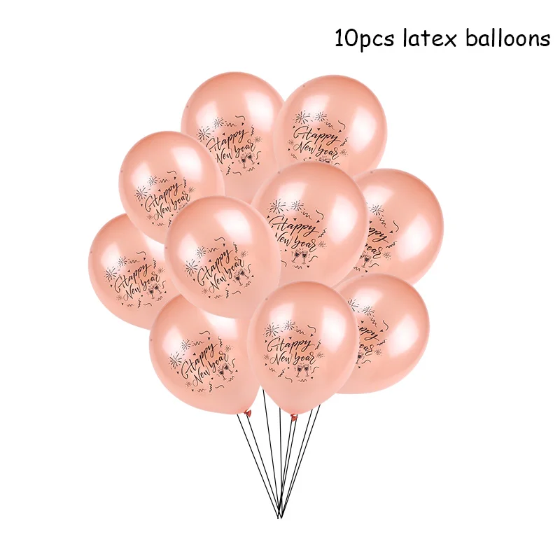 rose gold new year Cyuan,, новогодние, вечерние, с декором, счастливый год, фото стенд, реквизит, бумага, фоторамка, реквизит, год,, номер, воздушные шары, Декор - Цвет: rose gold new year
