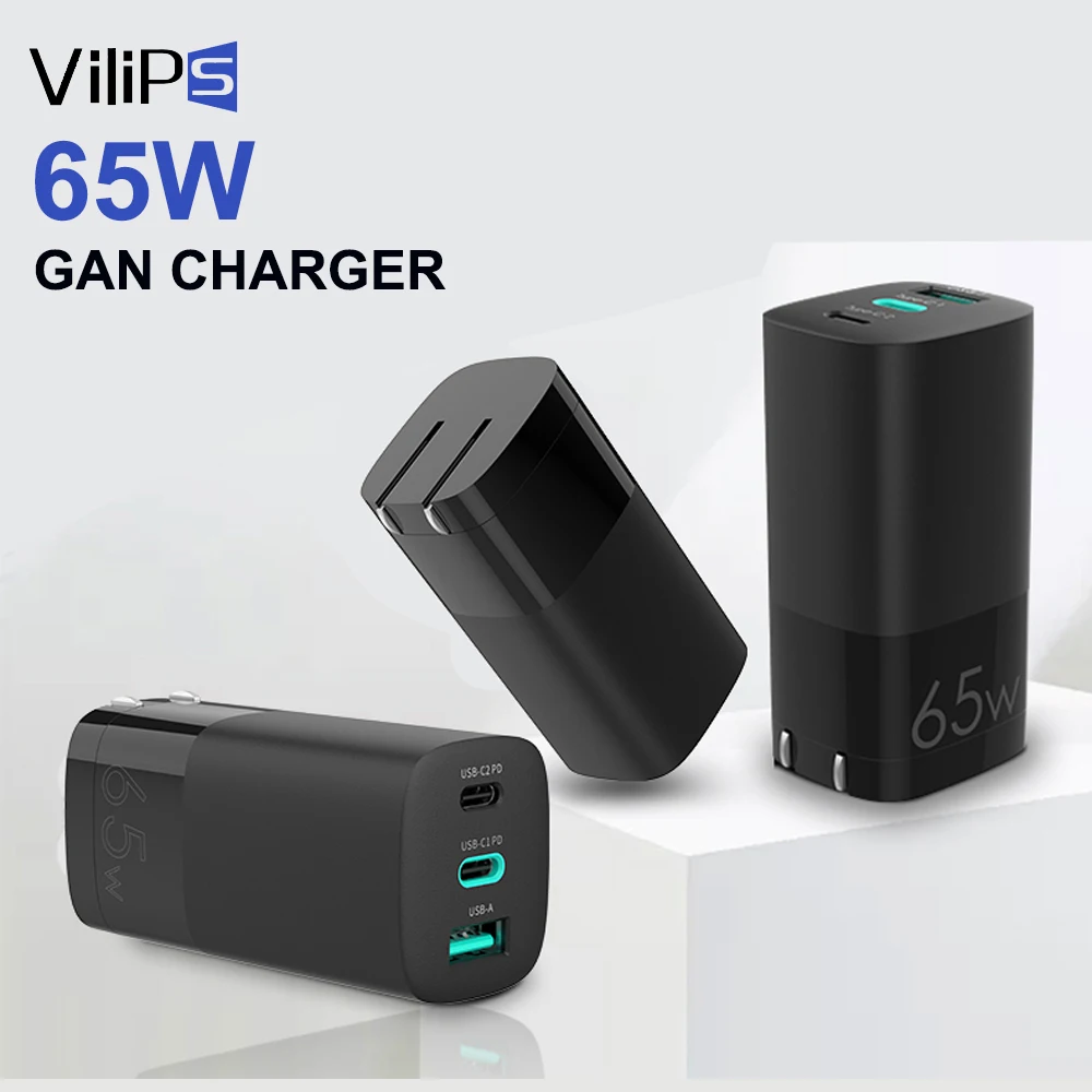 

Vilips GAN 65W USB C Charger Quick Charge QC4.0 QC PD3.0 Type C Fast USB Charger For Macbook Pro iPhone Samsung Huawei