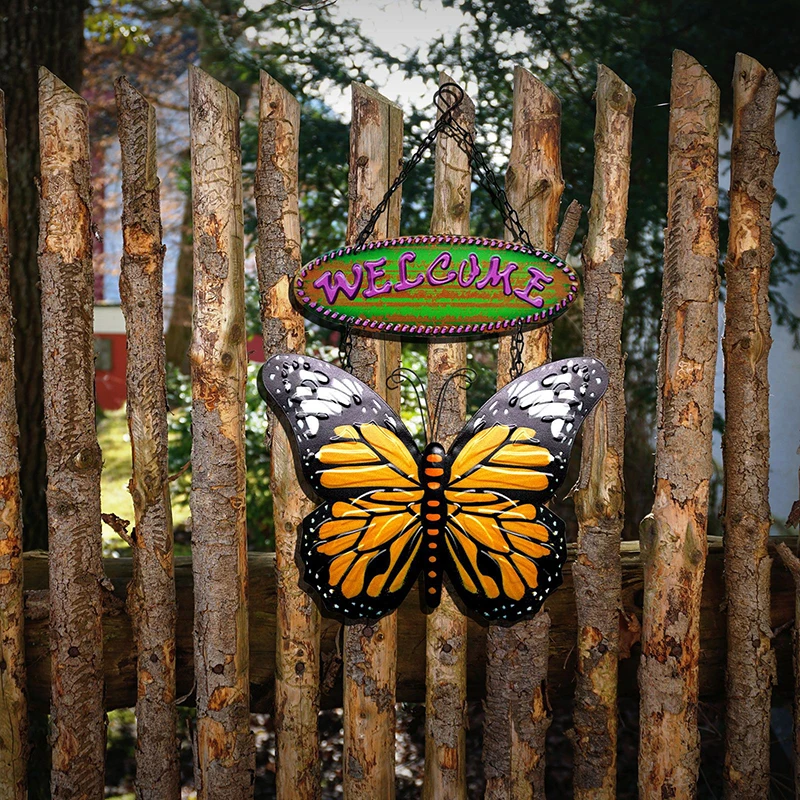 

Metal Butterfly Wall Art Decor Beautiful Vintage Sculptures Ornament for Home Patio Garden Figurines Miniatures Decoration Craft