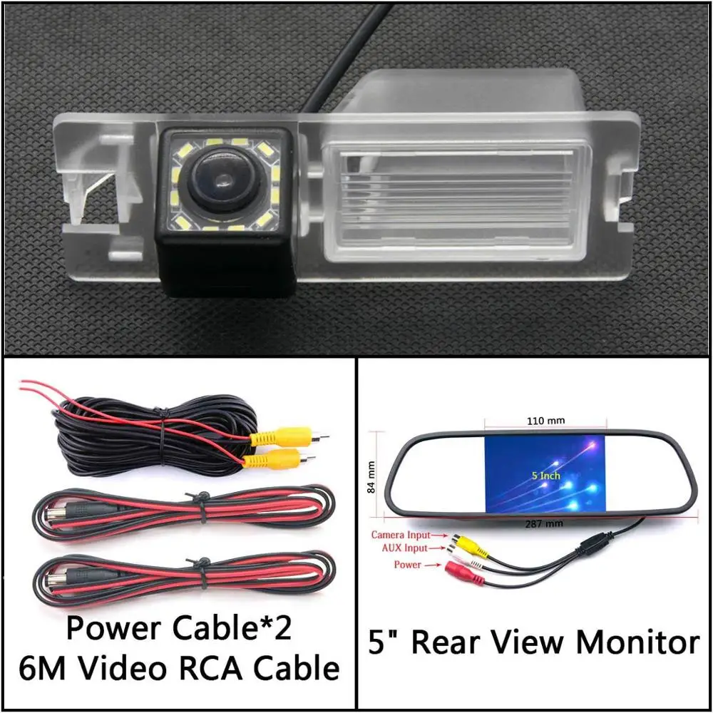 Cam N 5 inch Mirror 12 Светодиодный фонарь Автомобильная резервная камера заднего вида для FIAT Bravo Brava Croma Grande Punto/Punto EVO 500L Siena автомобильная парковочная водонепроницаемая - Название цвета: Cam N 5 inch Mirror