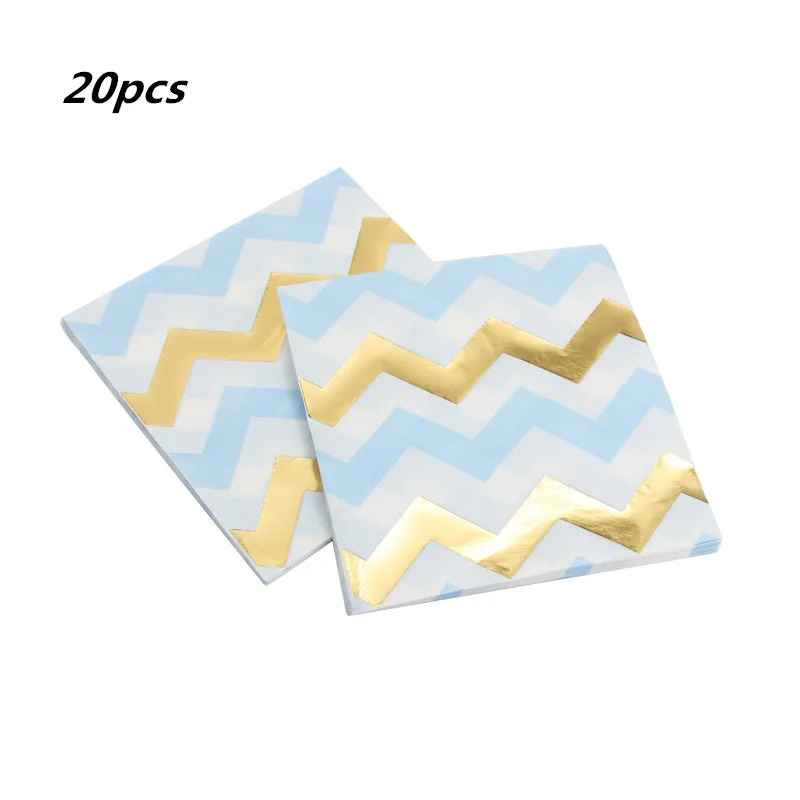 20pcs napkin 20 шт./лот, горячая Распродажа, золотое, синее бумажное полотенце, салфетка для мальчиков и девочек, вечерние салфетки, украшение для салфеток, 33*33 см - Цвет: 20pcs napkin