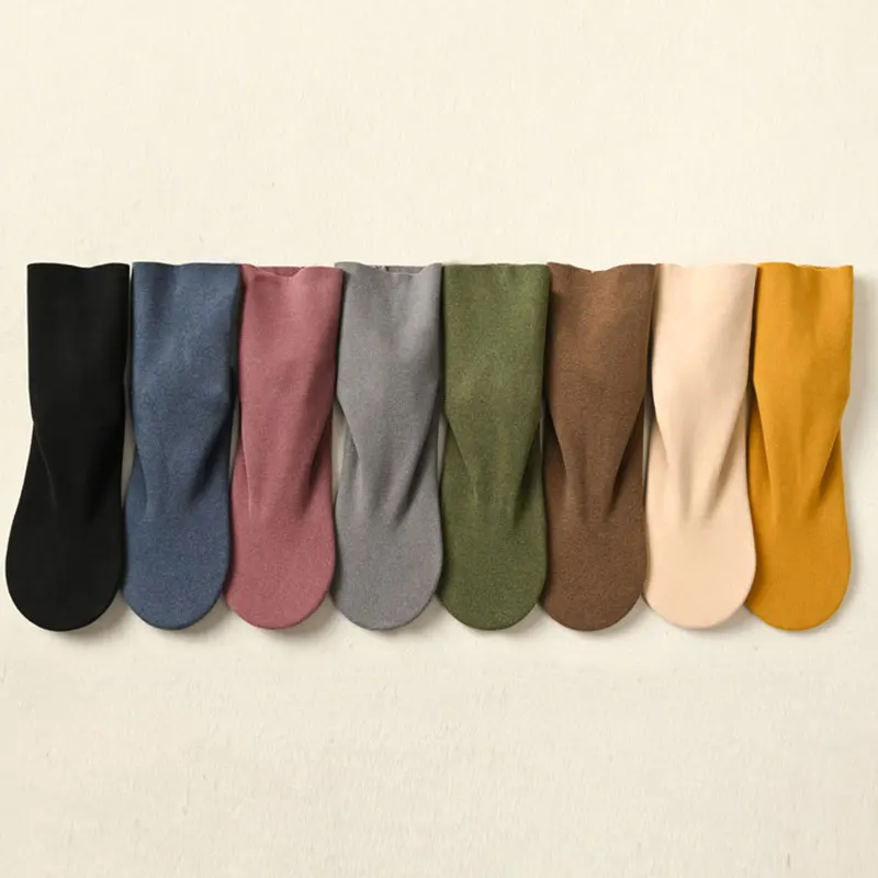 

1 Pair Women's Socks Winter New Year Pure Color Leisure Sports Thicken Warm Comfortable Fashion Elastic Thick Sports Socks