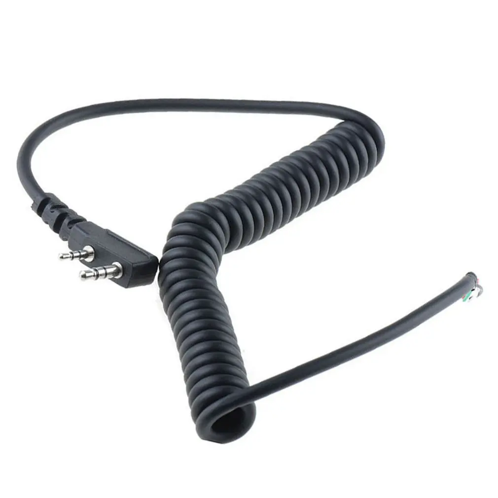 DIY K Head 2 pin 4 провода микрофон Микрофон Спикер кабель пружинная линия для Baofeng UV5R UV 5R