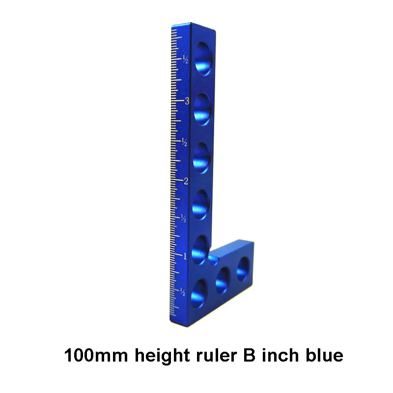 

Aluminum Alloy Square Ruler Metric and Inch Height Gauge 90 Degrees L-Square Woodworking Measuring Implement Angle Line Ruler