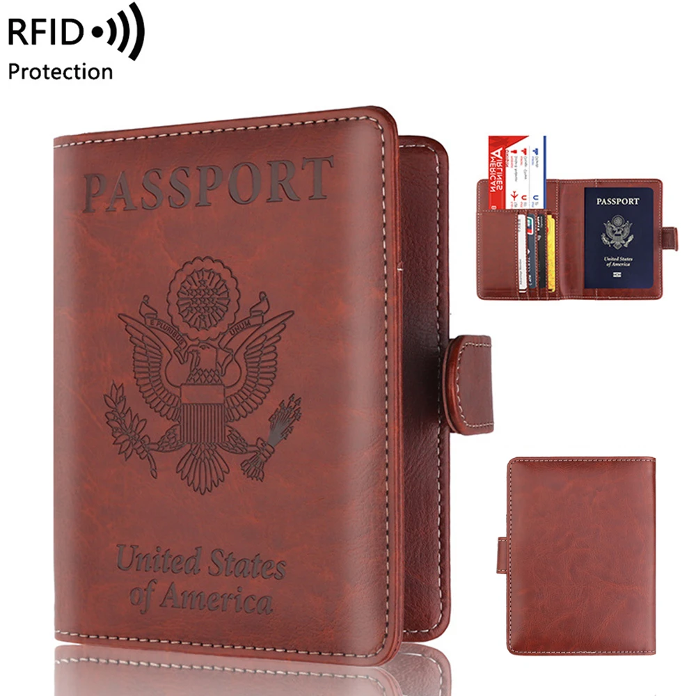 Customized Name United States Passport Cover America Holder Book Travel Rfid Bank Card ID Boarding Pass | Багаж и сумки