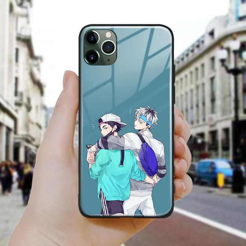 Bokuto koutaro и Keiji Akaashi fanart силиконовый стеклянный чехол для телефона iPhone SE 6 6s 7 8 Plus X XR XS