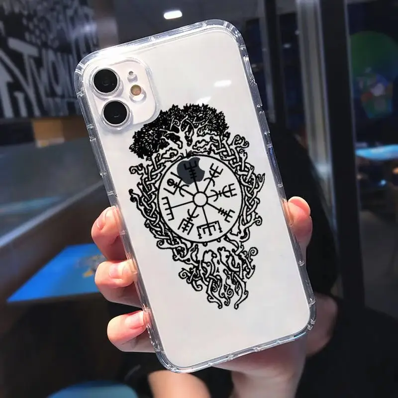 

Viking Vegvisir Odin Nordic Phone Case Transparent for iPhone 11 12 mini pro XS MAX 8 7 6 6S Plus X 5S SE 2020 XR