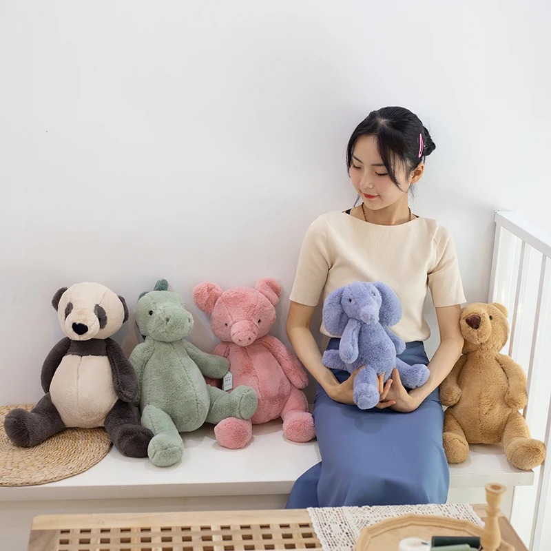 

25/30/45cm Lovely Cartoon Animals Eelphant Dinosaur Pig Teddy Bear Stuffed Plush Toys Baby Kids Soft Appease Doll Children Gift