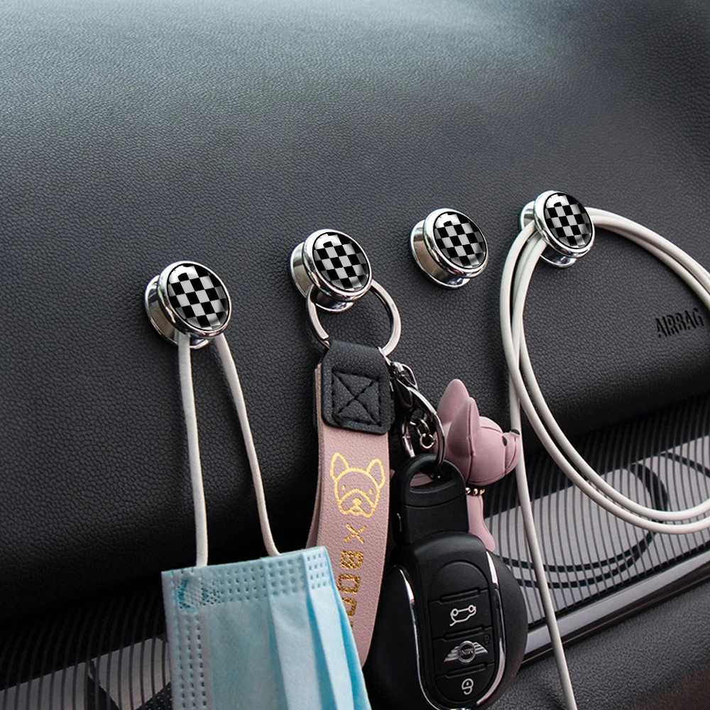 1/2/4 шт. Металлические Мини-значки в виде гоночного флага автомобильные крючки