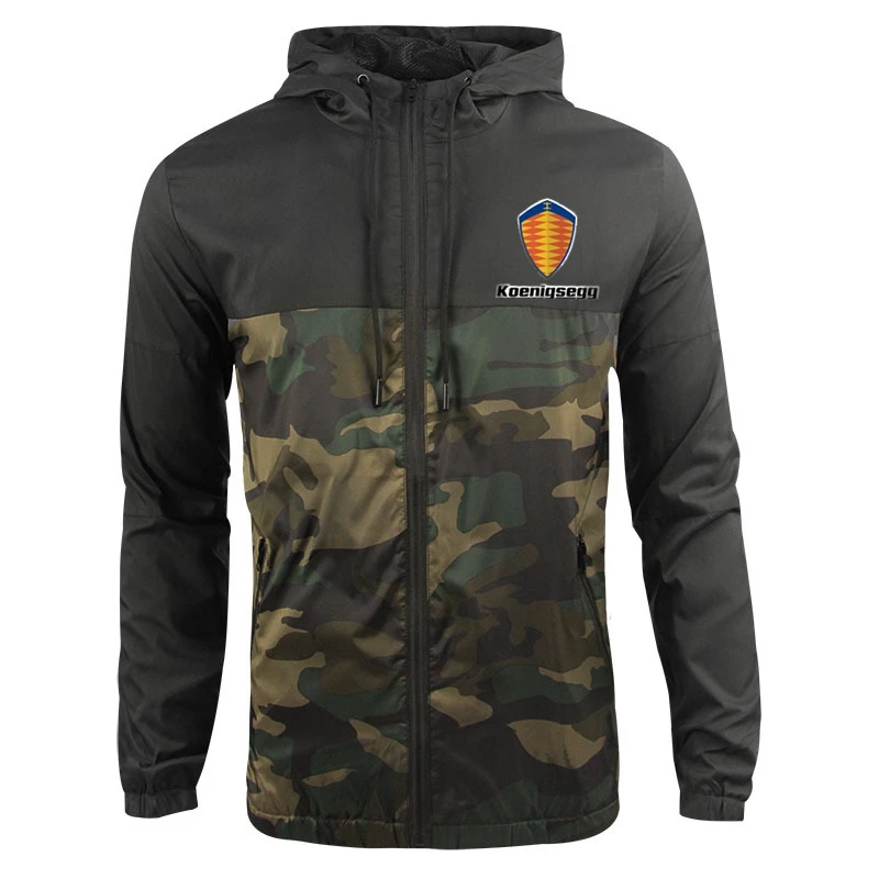 

Men's Spring 2021 and Autumn Middle-Aged Camouflage Color Matching Sports Jackets Mesh Fashion Street Casual Outdoor Apparel