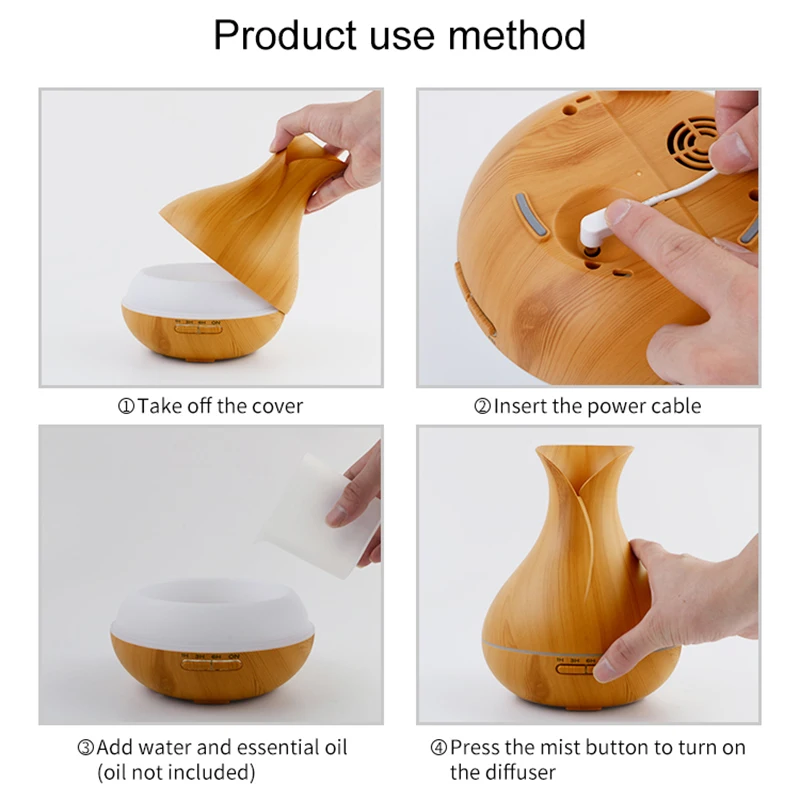 Увлажнитель Ароматизатор воздуха ультразвуковой 400 мл 7 цветов|Увлажнители