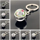 Стихи из Библии ключи цепочки Ключи Кольца Двусторонняя Стекло мяч брелок Писания Цитата Ювелирные христианской вере вдохновляющие подарки