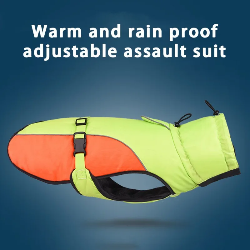 

Зимнее пальто для собак, водонепроницаемая одежда для собак с упряжкой, теплая одежда для домашних животных, куртка для больших собак, костю...