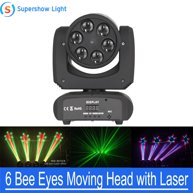 Высокое Качество пчелиный глаз 6 шт. перемещение светильник RGBW LED Stage Moving головной
