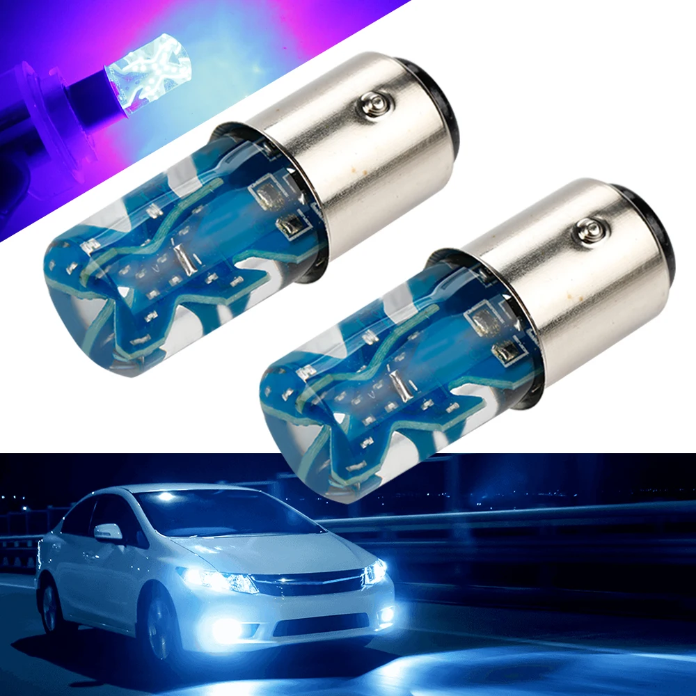 

2x Led Strobe Light Highbright C0B-48SMD Strobe Warning Light 1157 BAY15D Brake Lamp Car Flashing Bulbs Diode Blue
