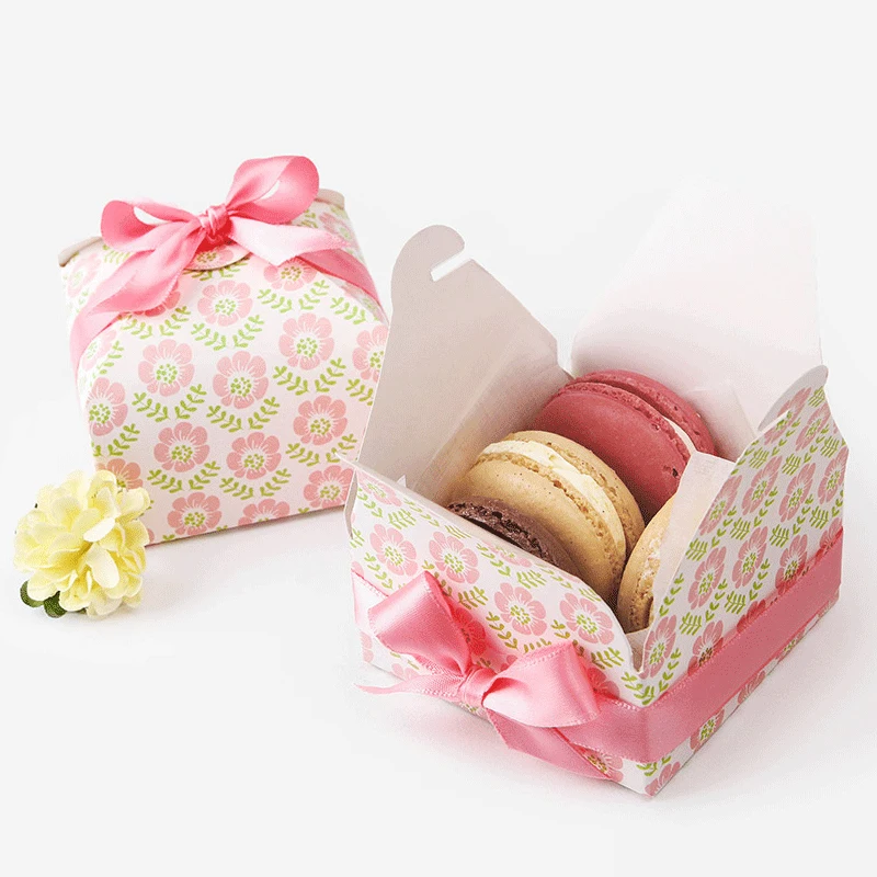 Свадебная конфетная коробка с лентой Творческий десерт шоколадных печенья