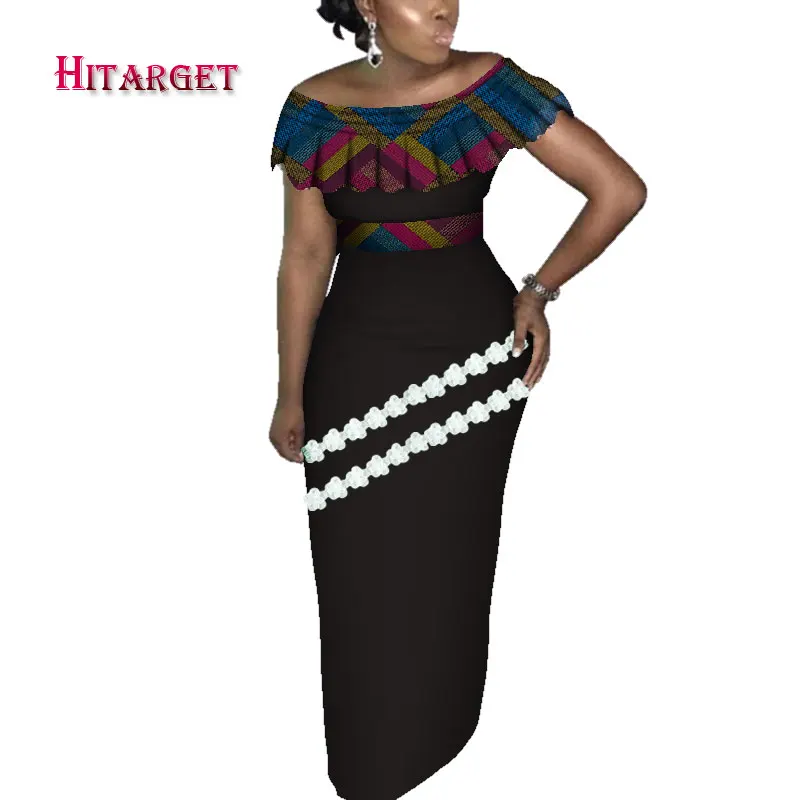 

Hitarget Danshiki African Women Dresses with Lace and Splicing African Traditional Clothing for Party/wedding nigerian WY4223