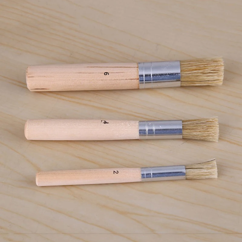 

Кисть Деревянная для трафаретов, кисть из натуральной свиной щетины, 3 шт./компл.