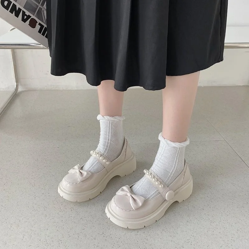 

2021 Retro Japanese Style Mary Jane Shoes Women Vintage Lolita Shoes High Heel Platform Shoes College Student Cosplay Shoes New