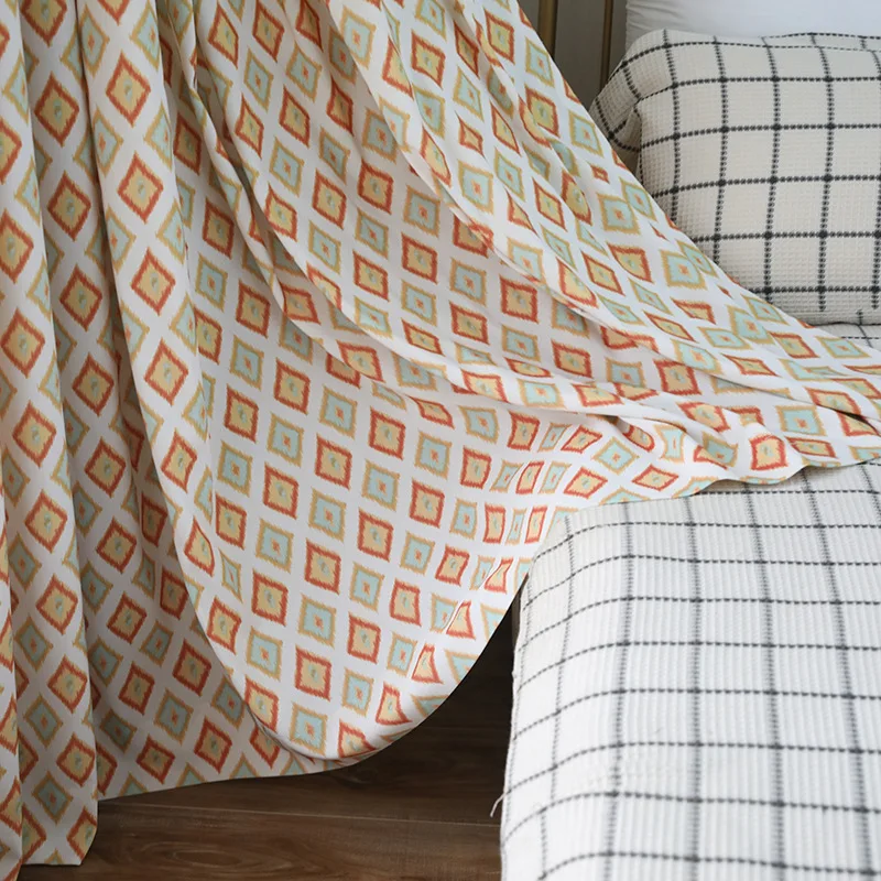 

Modern and Simple European-style Curtain Polyester-cotton Printed Curtains for Livingroom Bedroom White Curtains