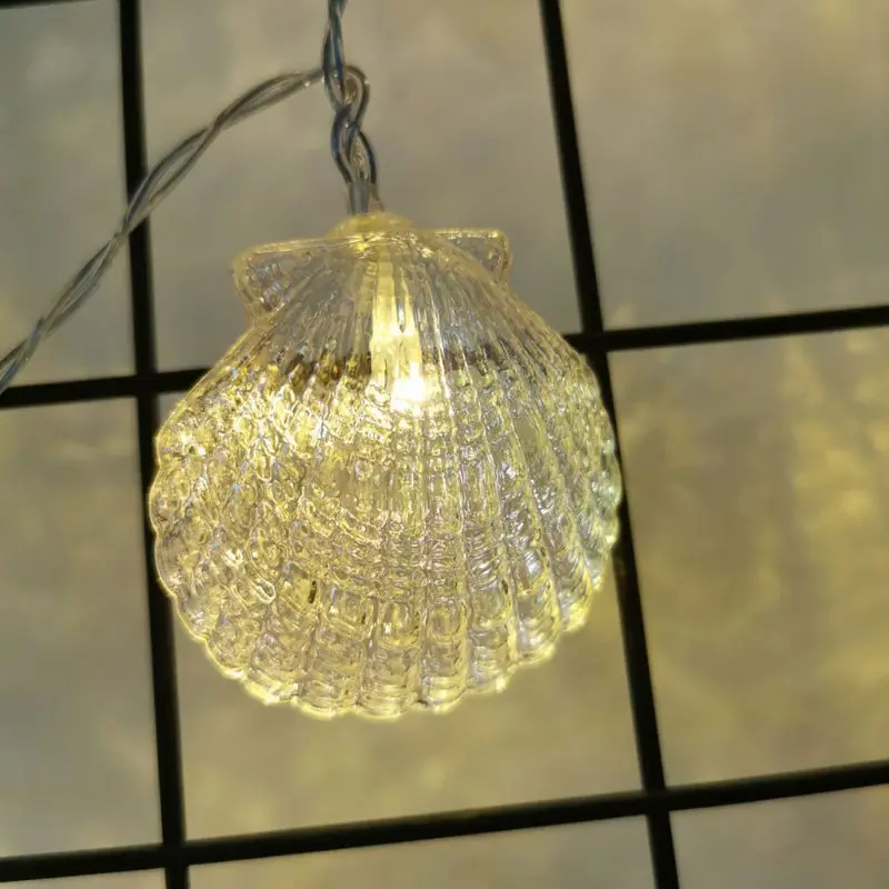 

Seashell Starfish Conch Light String LED 3000K Warm White Garland Lights for Christmas Tree Wedding Party Home Indoor Decoration