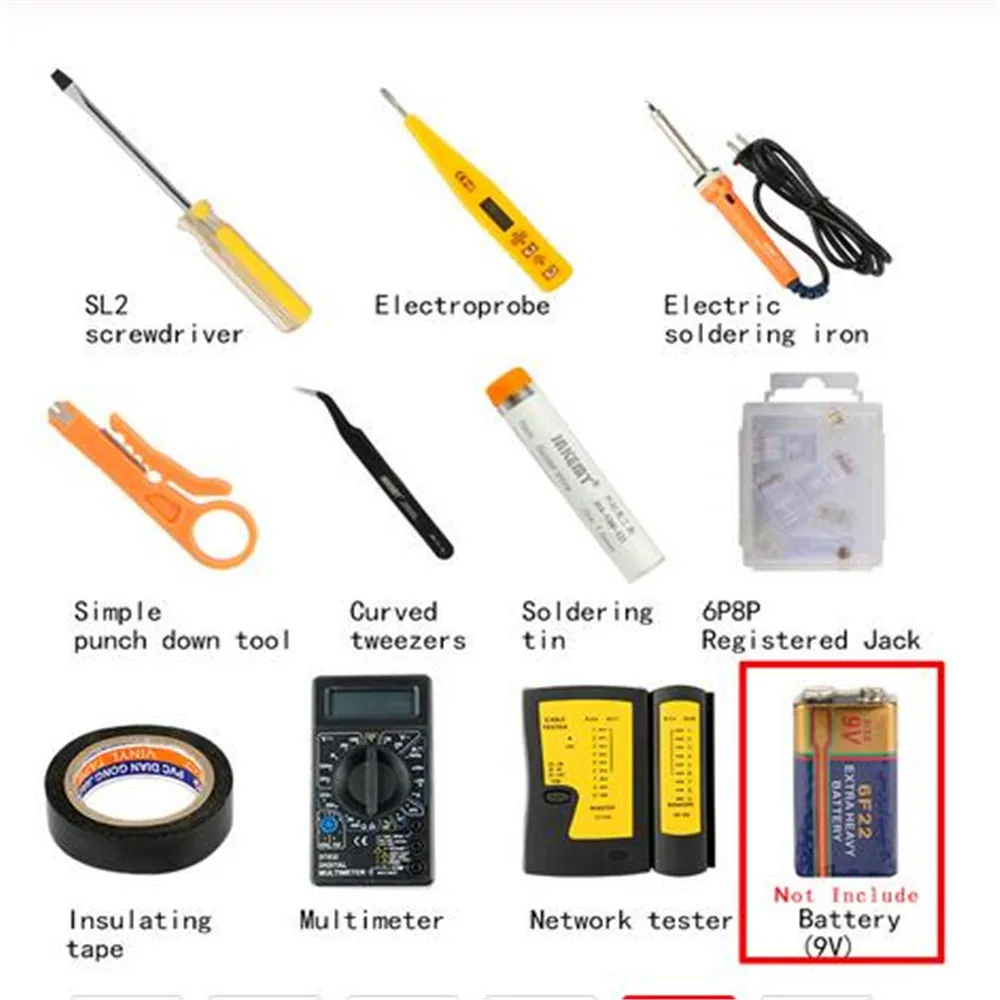 Сетевой ремонтный инструмент 17 в 1 RJ45 RJ11 RJ12 CAT5 CAT5e портативный набор инструментов