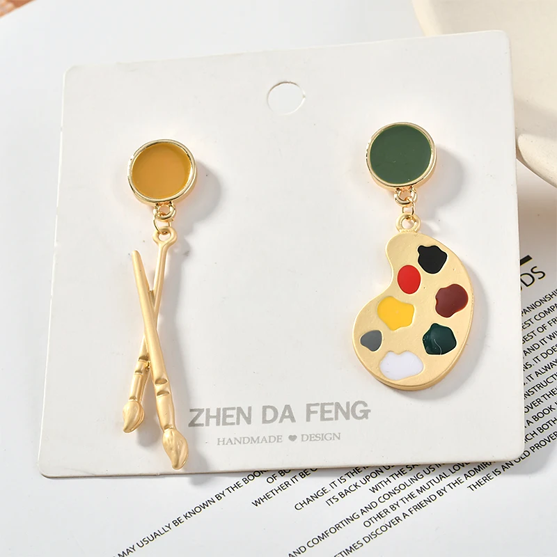 4 шт. сплав Палетка с кистью Золотой Личности Кулон diy серьги аксессуары материал