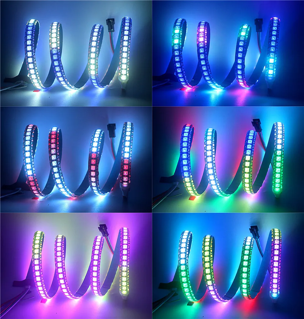 Светодиодсветильник лента WS2812B s WS2812 RGB с индивидуальной адресацией лампа черного
