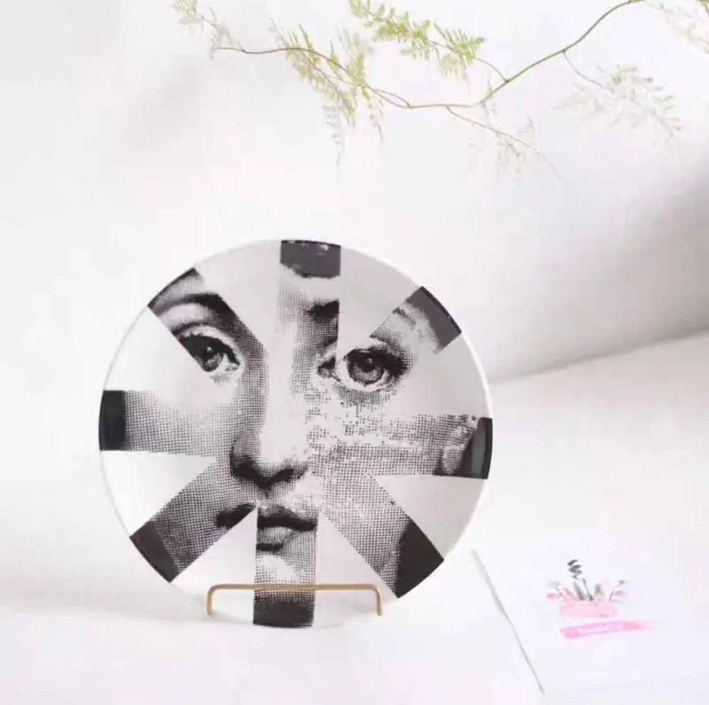 Milan rosenthal Piero fornasetti 8 дюймов керамическая обеденная тарелка блюдо десертная тарелка для закуски тарелка для торта украшение подвесная тарелка - Цвет: 11