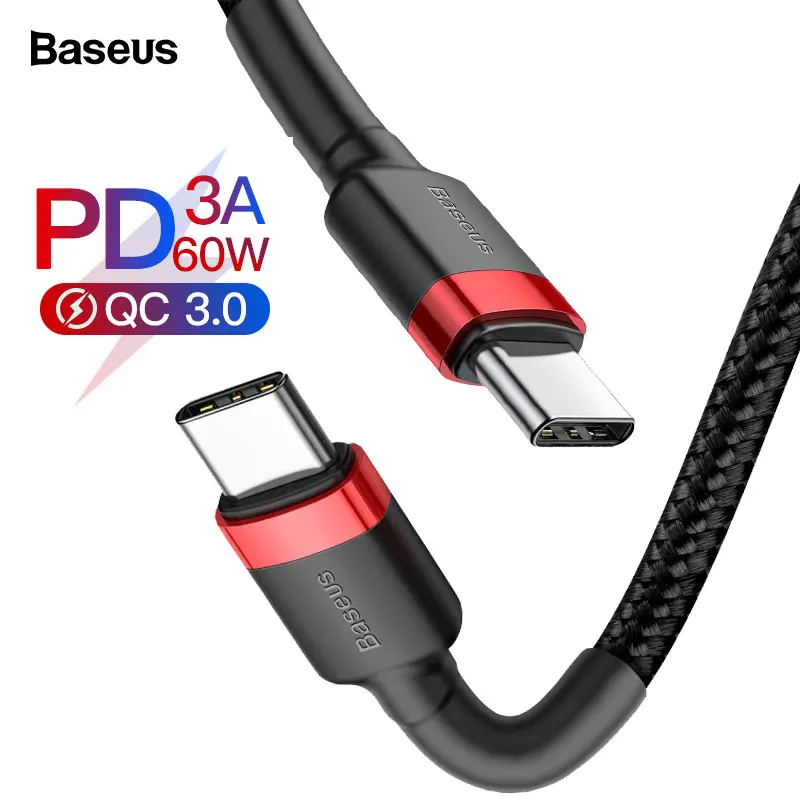 Baseus кабель usb type C к USB C кабель для samsung S10 Xiaomi Мобильный телефон USBC PD Быстрая зарядка шнур USB-C кабель type-C