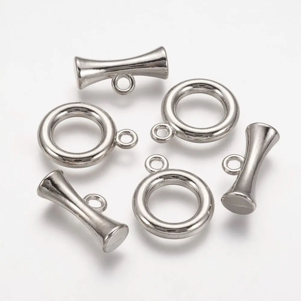 

10Set Tibetan Style Alloy Toggle Clasps Ring Platinum Ring: 20.5x16.5x3mm Hole: 2mm Bar: 20x9x6.5mm Hole: 2mm