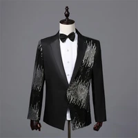 2020 sequin glitter embellished blazer jacket nightclub blazers wedding party suit stage singers clothes