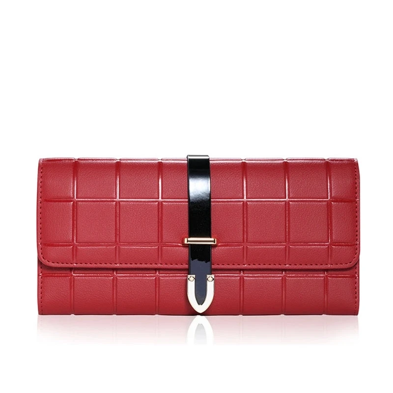 

30PCS / LOT Female Purse Vintage Plaid Long Large Capacity Wallet Women Girls Phone Wallets Ladies Clutch Money Bag