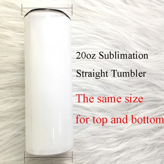 20oz 15oz DIY White Blanks Sublimation Straight Skinny Tumbler With Straw  Stainless Steel Cup Double Vacuum Insulated Party Gift