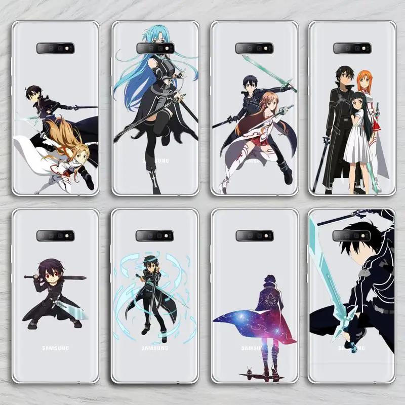 

Sword Art Online SAO Anime Phone Case Transparent for Samsung A71 S9 10 20 HUAWEI p30 40 honor 10i 8x xiaomi note 8 Pro 10t 11