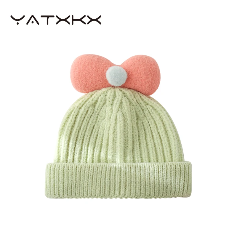 

[YaTxKx] Winter Knitted Baby Hat Spring Autumn Girls Beanies Hat For 1-5 Year Unisex Warm Outdoor Solid Color Chidren Cap