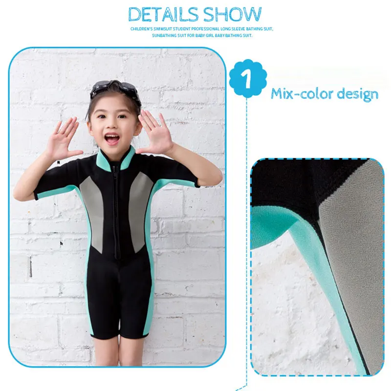 Hisea 2 5 мм неопрен Pro Детский Гидрокостюм Цельный с коротким рукавом дышащий