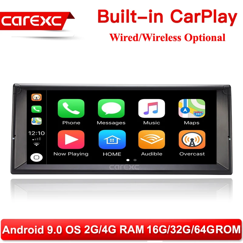 Автомобильный мультимедийный плеер CarExc 10 25 дюйма HD экран 1 din Android 9 0 с CarPlay радио