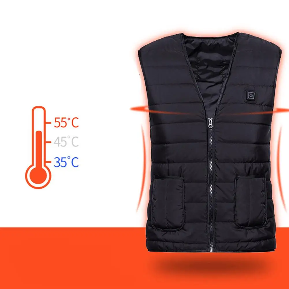 Унисекс USB тепловой жилет курток для детей началась для рыбалка кемпинг Электрический Термальность с подогревом без рукавов куртка погрешность Pad 3-Регулировка скорости
