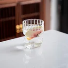 Японская стеклянная чашка Ins стиль девушка сердце прозрачная чашка для Сока Напитков кофе вертикальный узор большой живот стеклянная чашка посуда для напитков