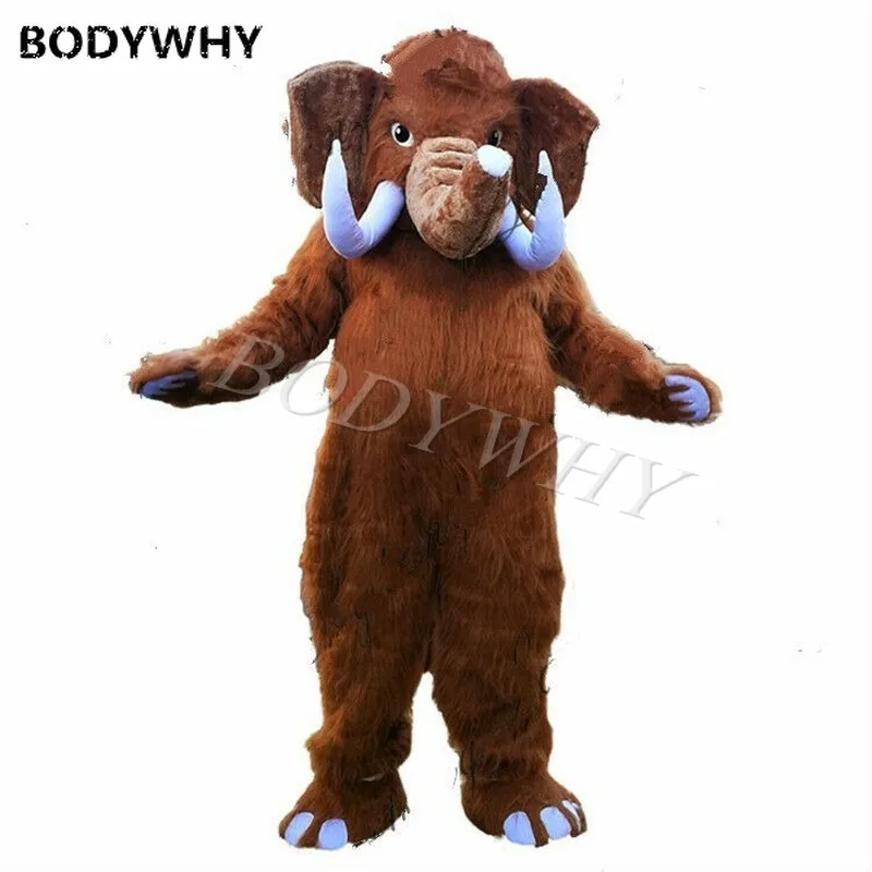 Длинные меховые маскарадный костюм слона Фурсьют с рисунками зверей из