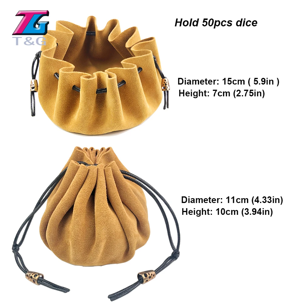 Кожаный мешок на шнурке сумка для кости упаковочная хранения многогранного Куба