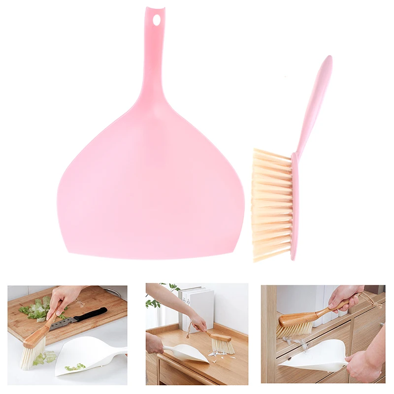

1 Set Bamboo Handle Mini Brooms Shovel Set Household Plastic Cleaning Brush Small Broom Dust Shovel