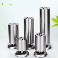 4pcs 80-200mm Furniture Adjustable Cabinet Legs with Rubber mat Stainless Steel Furniture Legs Cabinet Table Sofa Bed Feet