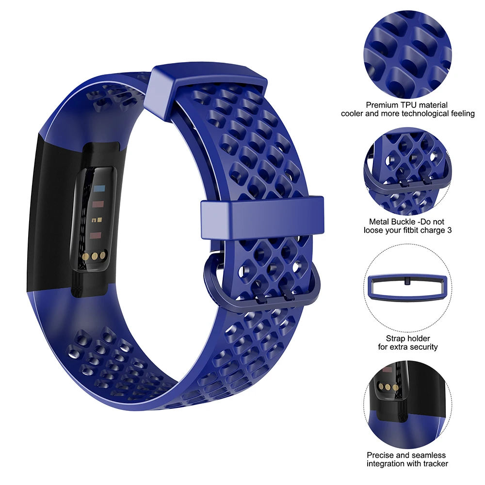 Honecumi Sporting Bands for Fitbit Charge 3 Band TPU Smart Watch Strap Replacement Accessories Wristband For | Электроника