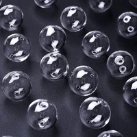 100 pcs transparent clear round handmade blown glass globe beads with 2mm hole for diy jewelry making wholesales center drilled