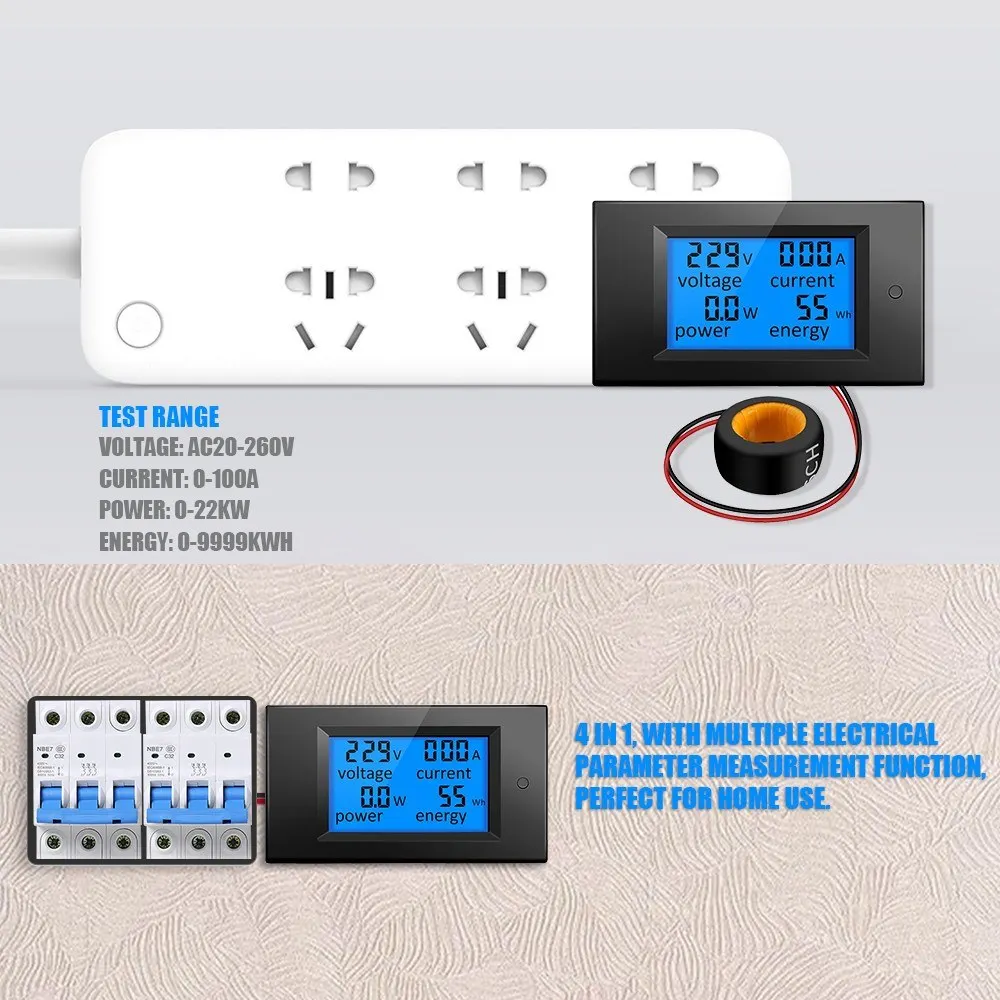 Цифровой ЖК дисплей с панелью цифровой монитор мощности вольтметр амперметр